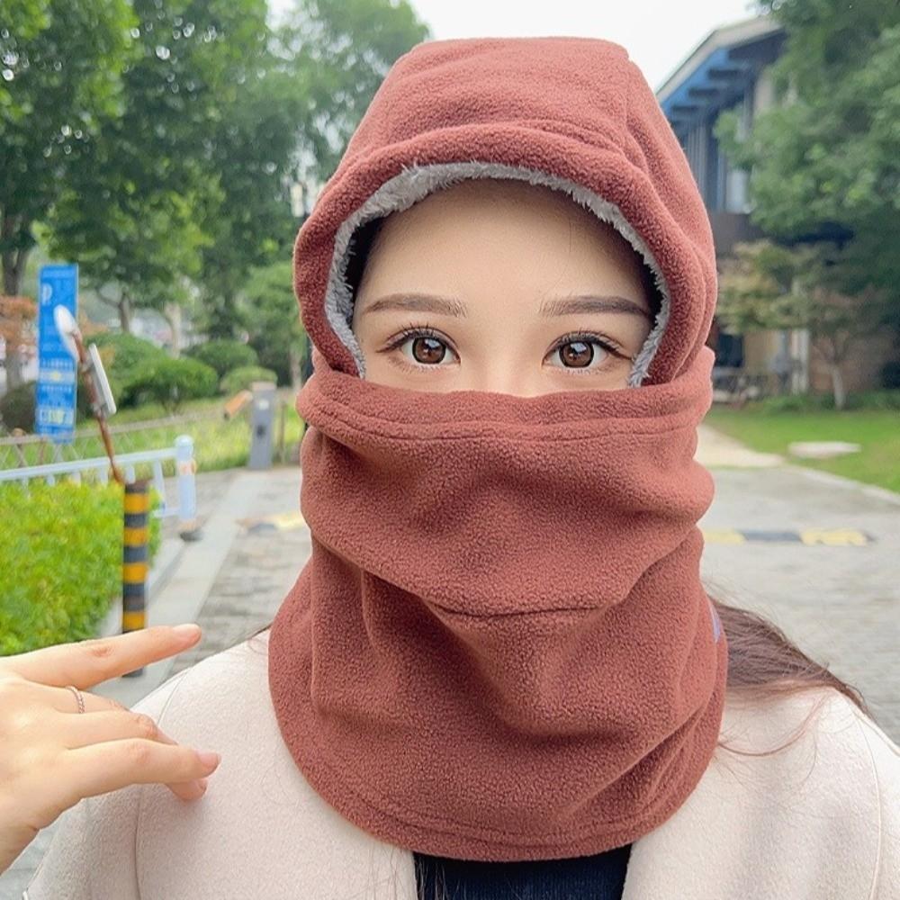 

Windproof Pullover Hats with Mask Ear Protection Cap Fashion Cycling Mask Outdoor Sport кавовий