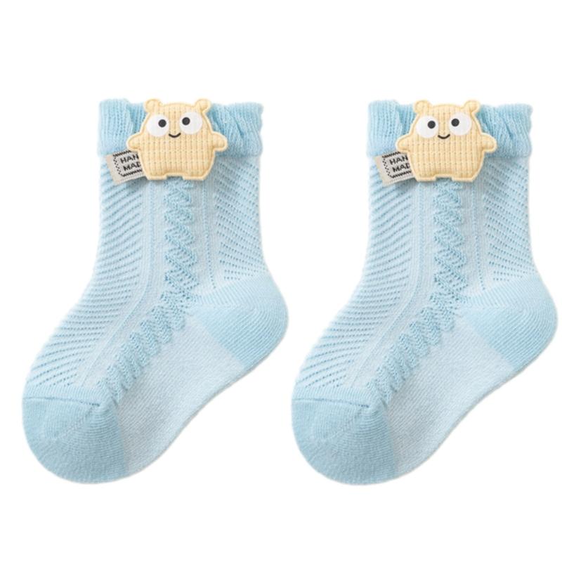 1 para niemowlęcych skarpetek do kostek z wzorem kreskówkowym Obuwie Skarpety unisex do codziennego chodzenia Chłopcy Dziewczynki