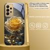 Elegant Golden Rose For Samsung A 31 32 A33 A34 35 14 A15 13 A16 25 26 50 52 53 54 55 56 70 71 72 73 Golden Glass Phone Case