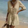 Short Rompers For Women Deep V Neck Sleeveless Jumpsuit Loose Fit Work Overalls Dressy Casual Summer Jumpsuits