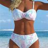 1011 European and American Split Bikini Swimsuit New Strap Printed Bikinis Sexy Swimsuit Women Spot