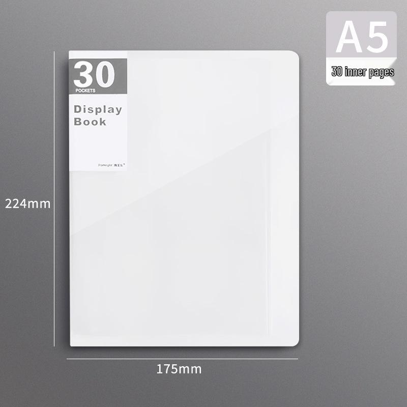 A5 Transparent Ring Binder File Folder, Multi-page: 20/30/40/60 Pages