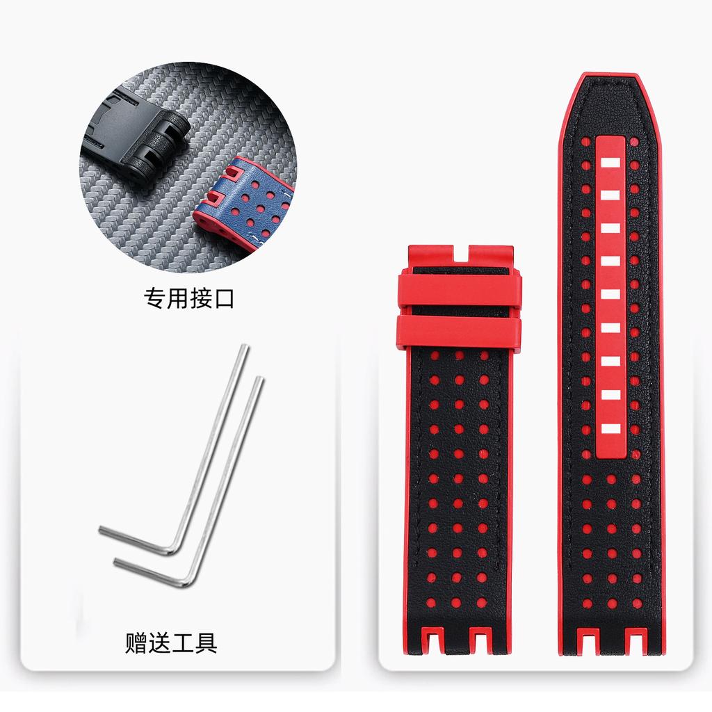 For Tissot T-sport Racing T115.417 Moto GP Cowhide Rubber Watch Strap - Premium Replacement Band for Men & Women, Racing Style
