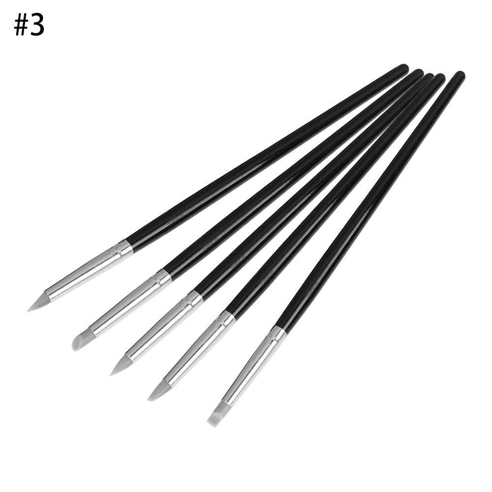 5Pcs Pottery Clay Tool Repair Silicone Pen Polymer Pottery Sculpture Carving Craft Brush Nail Art Ceramics Color Shapers