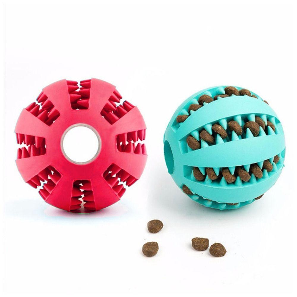 Portable Interactive Dog Ball Tooth Cleaning Treat Feeder Pet Food Feeder Cute Durable Dog Teething