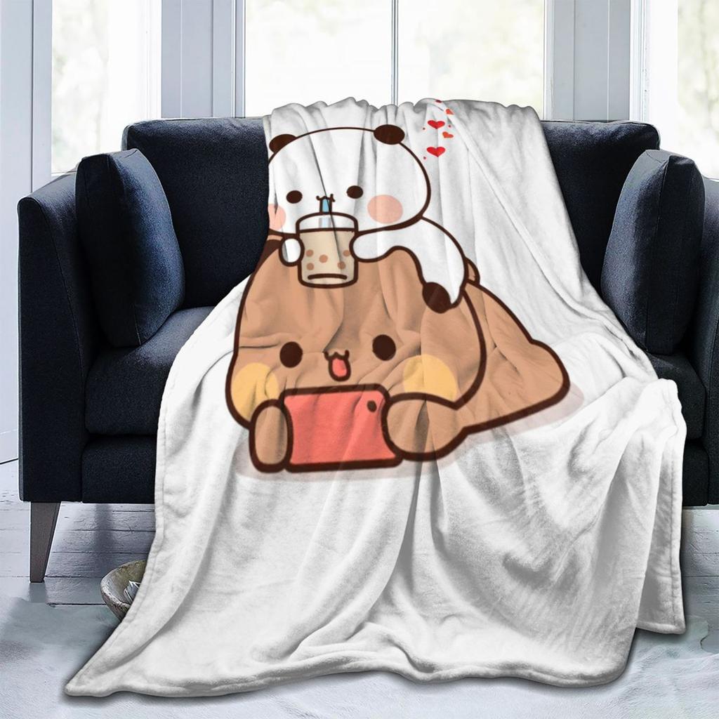 Super Warm Blanket Travel Office Bubu Dudu Throw Blanket Cartoon Bear Flannel Bedspread Couch Bed Printed Sofa Bed Cover