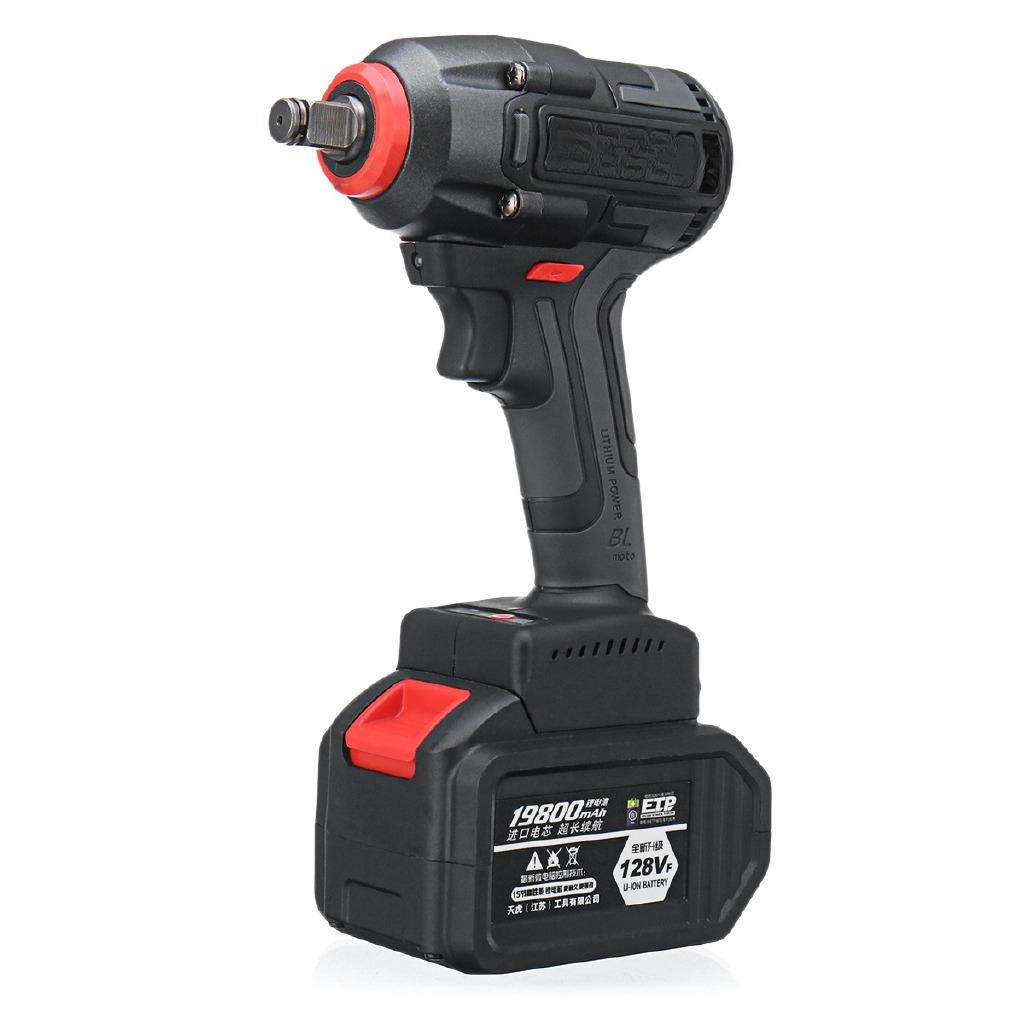 128V Electric Brushless Wrench 19800mAh Large Capacity Power Wrench Tool 1 OR 2 Lithium Batteries