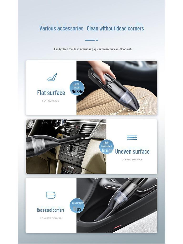 Wireless Car & Home Vacuum Cleaner: Compact, Powerful, High-Power Mini Charger