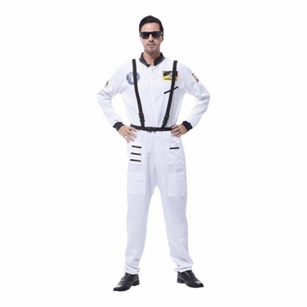 Zip Closure Spaceman Jumpsuit Dress Up Spacesuit Outfit Astronaut Costume Bodysuit Kids Adults