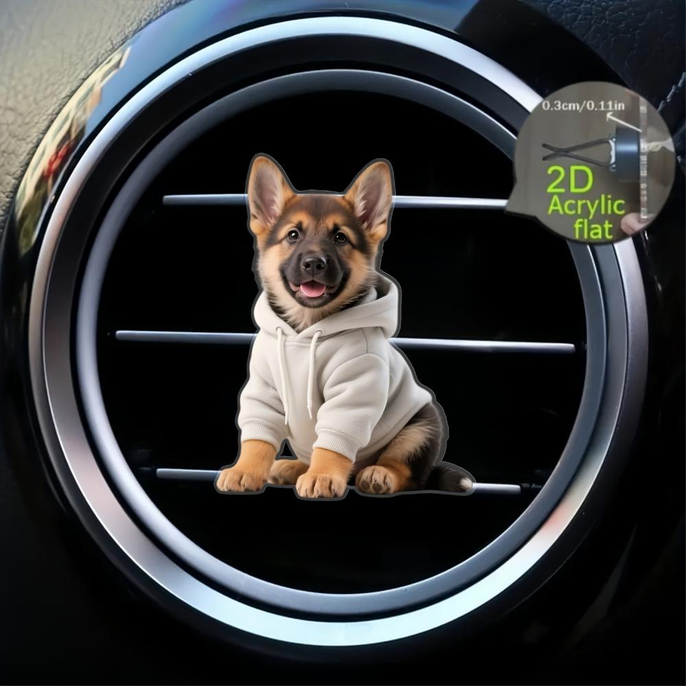 

2D flat puppy car vent clip (unscented), car air freshener diffuser, includes odorless sponge pads, add your own fragrance, car decoration