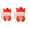 Red Horse Stuffed Toy Cute Lucky Pony Toy Funny Pony Plush Doll  Spring Festival