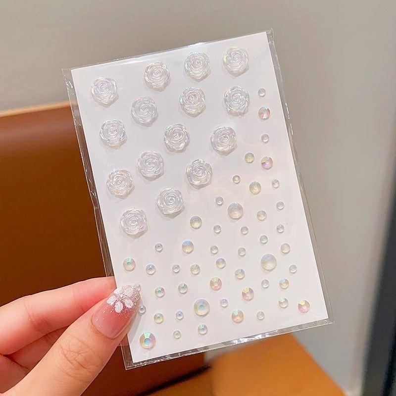 Neue Strass-Schmetterlings-Gesichtsaufkleber mit Perlen, temporäre Tattoo-Aufkleber, langlebig, wasserdicht, Glitzer-Lidschatten, Körper für Festival-Make-up