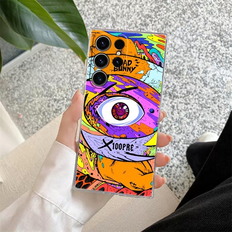 Bad Bunny Heart Rabbit X 100pre Phone Case For Samsung S24 S23 Ultra S22 S20 Plus S21 FE Clear Cases Cover Galaxy S24Ultra Funda