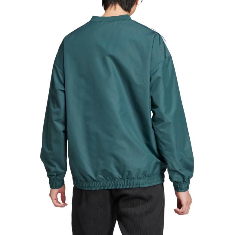 Adidas Originals Adicolor Series Crewneck Windbreaker Fashion Comfortable Pullover Woven Round Neck Windbreaker Men Windbreaker Green IZ2462