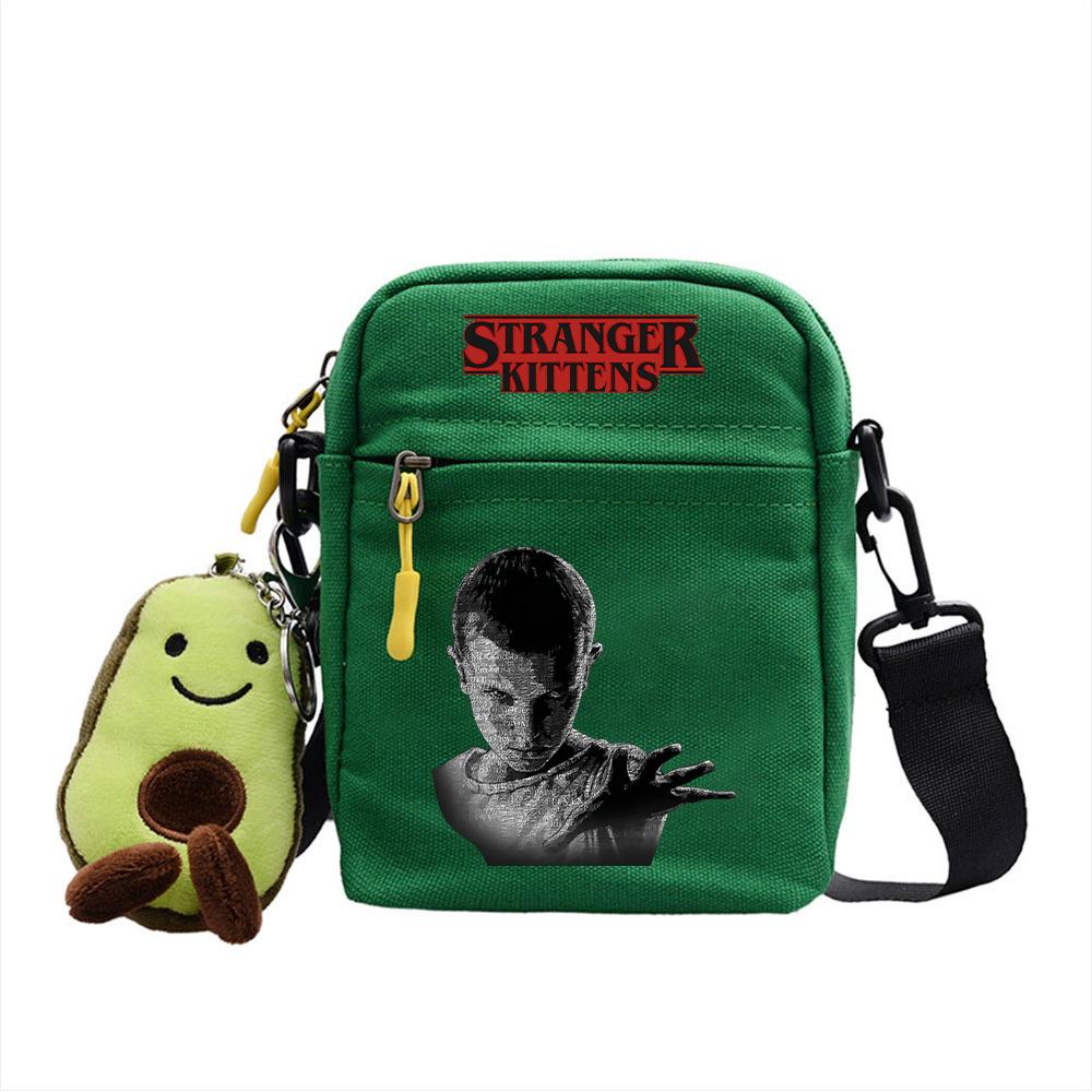 Stranger Things Canvas atmungsaktive kleine quadratische Tasche mit diagonalem Muster