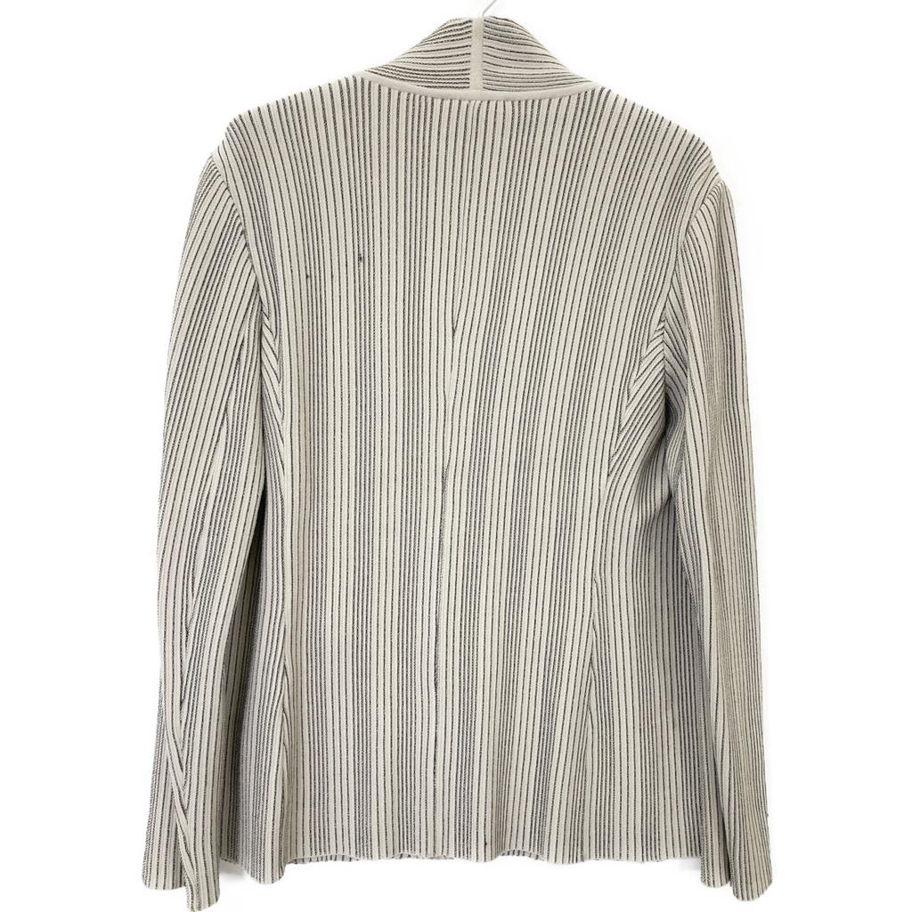 Giorgio Armani 6HAG09 AM30Z Beige Stripe 1B Collarless Knit Jacket Jacket 48 beigeUsed