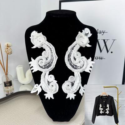 Netzstickerei Blume zu Blume, Spitze DIY Handgemachte Accessoires Brautkleid Ausschnitt Accessoires