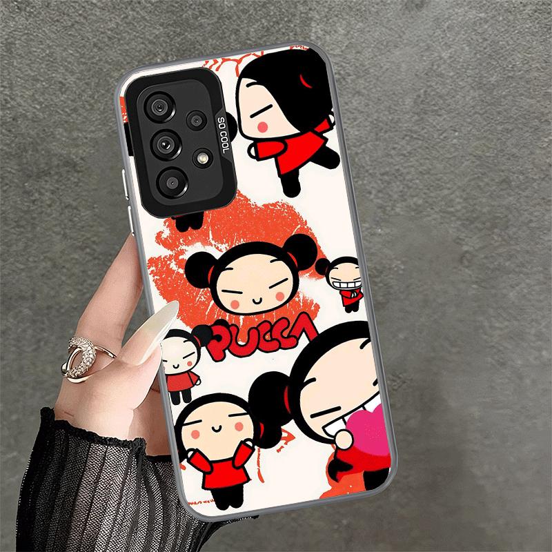 Cartoon Cute Pucca Garu Shockproof Phone Case for Samsung A17 A16 A15 A14 A37 A57 A36 A56 A26 A35 A55 A25 A34 A54 A24 A13 A23 A3