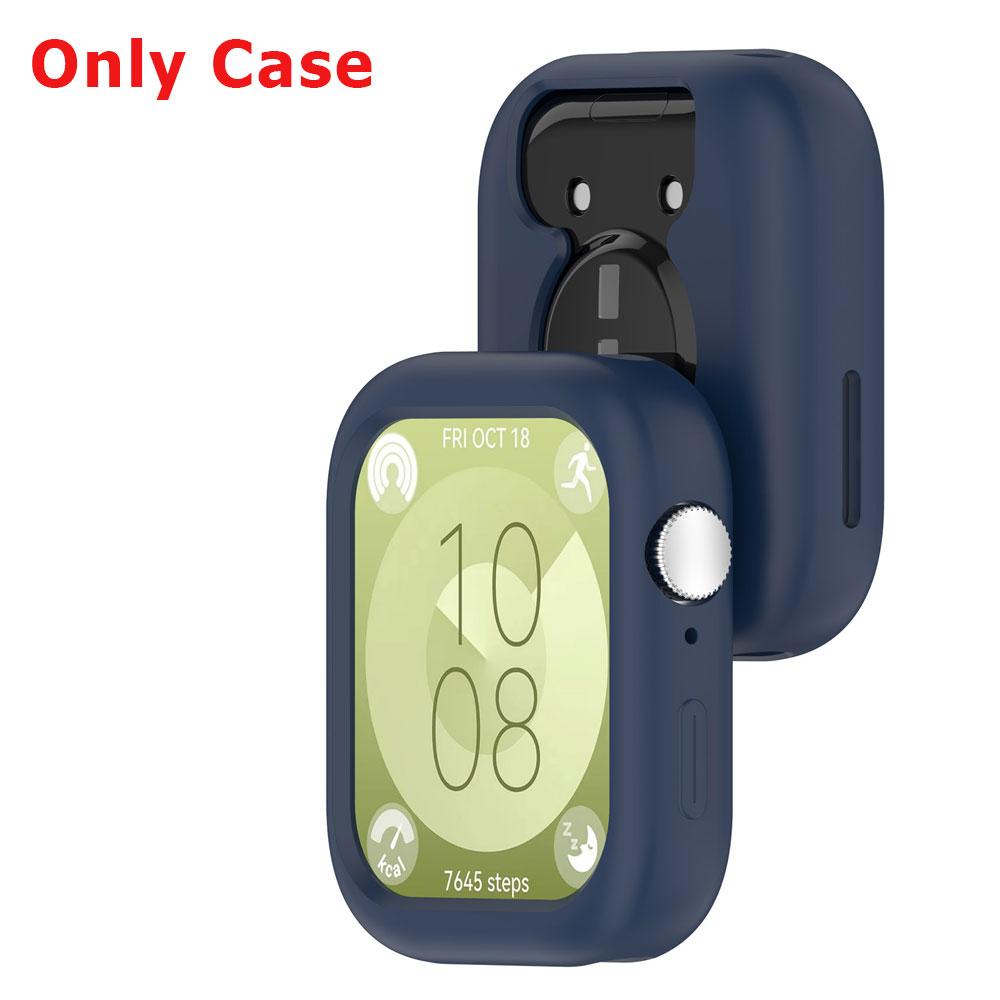 Silicone Watch Strap + Protective Case For Huawei Watch Fit 3 Watchband Bracelet Band Correa Screen Protector Cover Shell