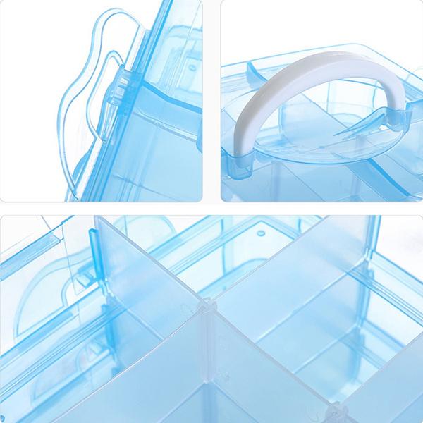 Transparenter tragbarer großer Schmuck-Organizer, abnehmbare Gitter, Schmuckaufbewahrung, Ringe, Halsketten, Box, Behälter, Fall, Display, YIY