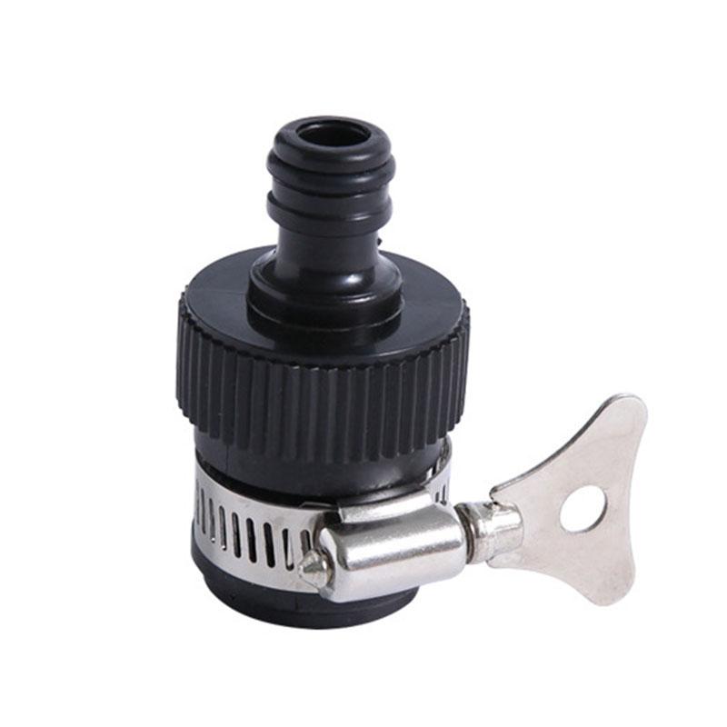 Rubber Faucet Universal Connector with Metal Clamp Handle Tap Water Inlet Hose Adapter