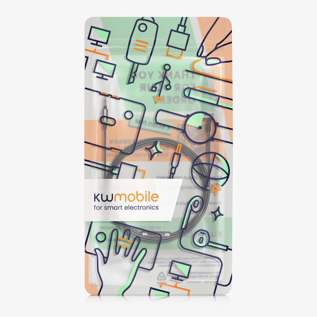 Kwmobile Sony H900N Compatible Earphone Cable Replacement Cable 150cm Volume Adjustment Jack Black WH-1000XM3 / WH-1000XM2 / WH-CH700N / MDR-100ABN /