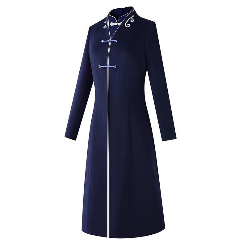 Tluoman Professional New Chinese Style Wool Blend Overcoat