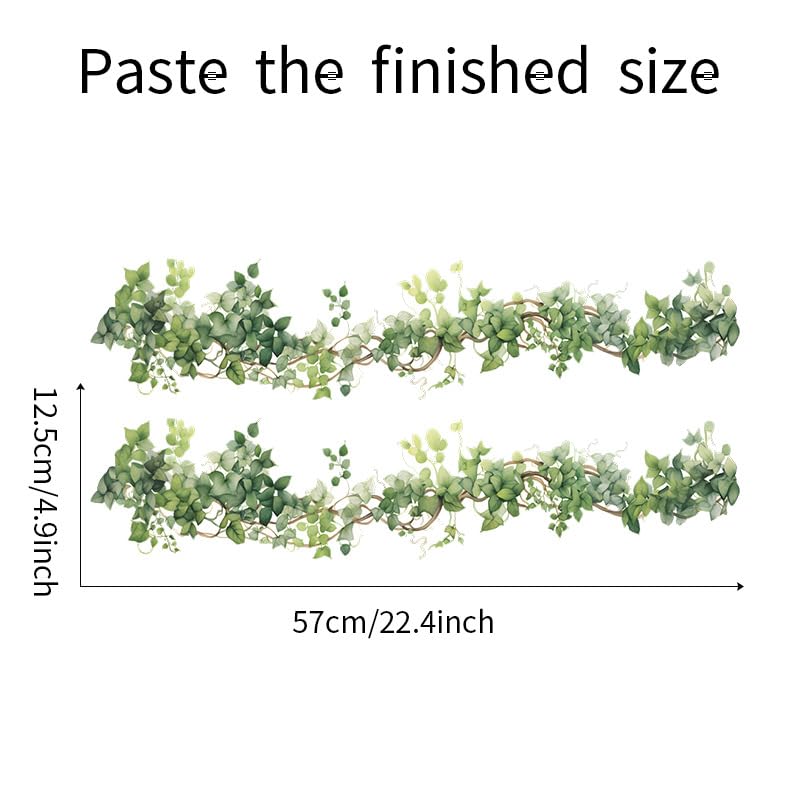 Green Leaves Rattan Wall Sticker Nordic Style Plant Wall Decal