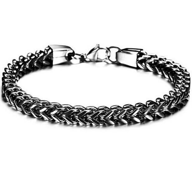 European & American 6MM Stylish Double Layer Dragon Bone Titanium Stainless Steel Women's Bracelet