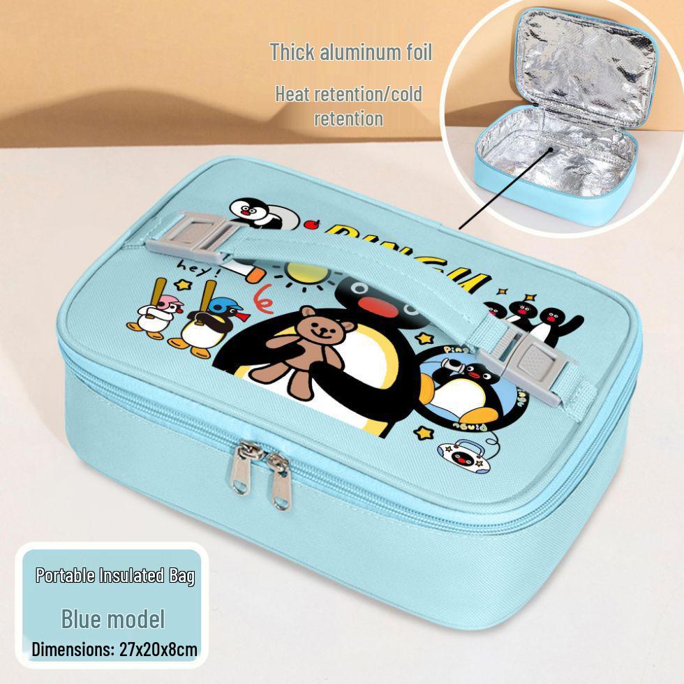 Borsa termica per il pranzo Pingu il pinguino - Universale, Ispessita, Portatile, Ideale per Studenti e Pasti di Lavoro, Ottima Opzione Regalo