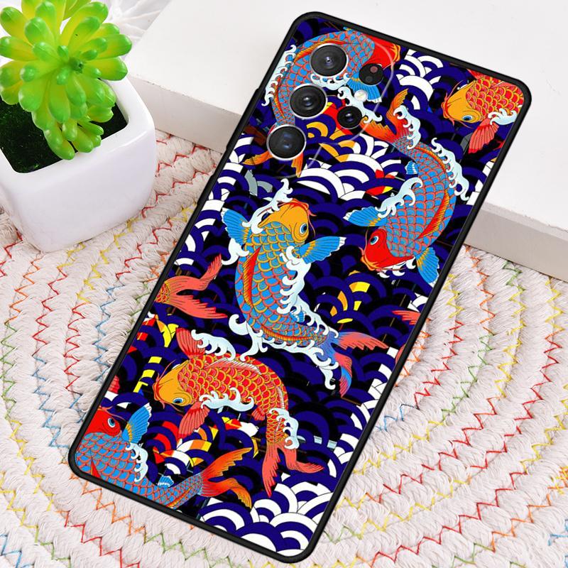 Japanisches Koi Silikon Handyhülle Für Samsung Galaxy note 10 pro S26 S25 S24 S23 S22 S21 Plus S25Ultra Capa Cover