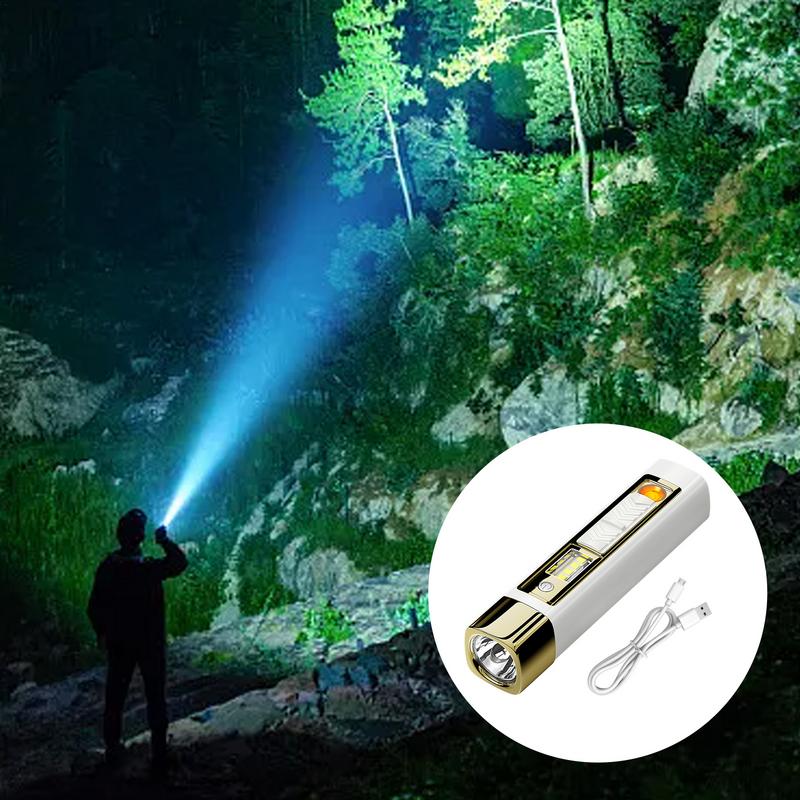 High Bright LED Flashlight With Sidelight Portable Flashlight Rechargeable Flashlights Waterproof Flashlight With 4 Modes