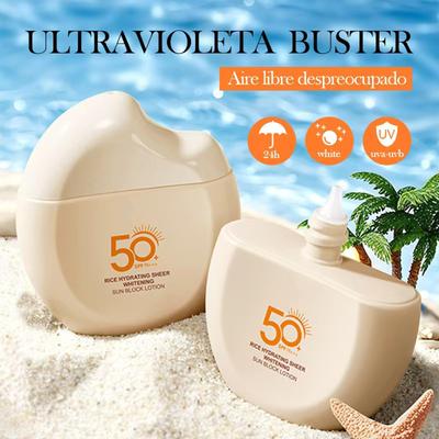 Protetor Solar FPS50+ Coreano Arroz Probiótico Bloqueador Solar Creme Clareador de Pele Anti UV Bloqueador Solar Hidratante Facial Protetor Solar para Praia