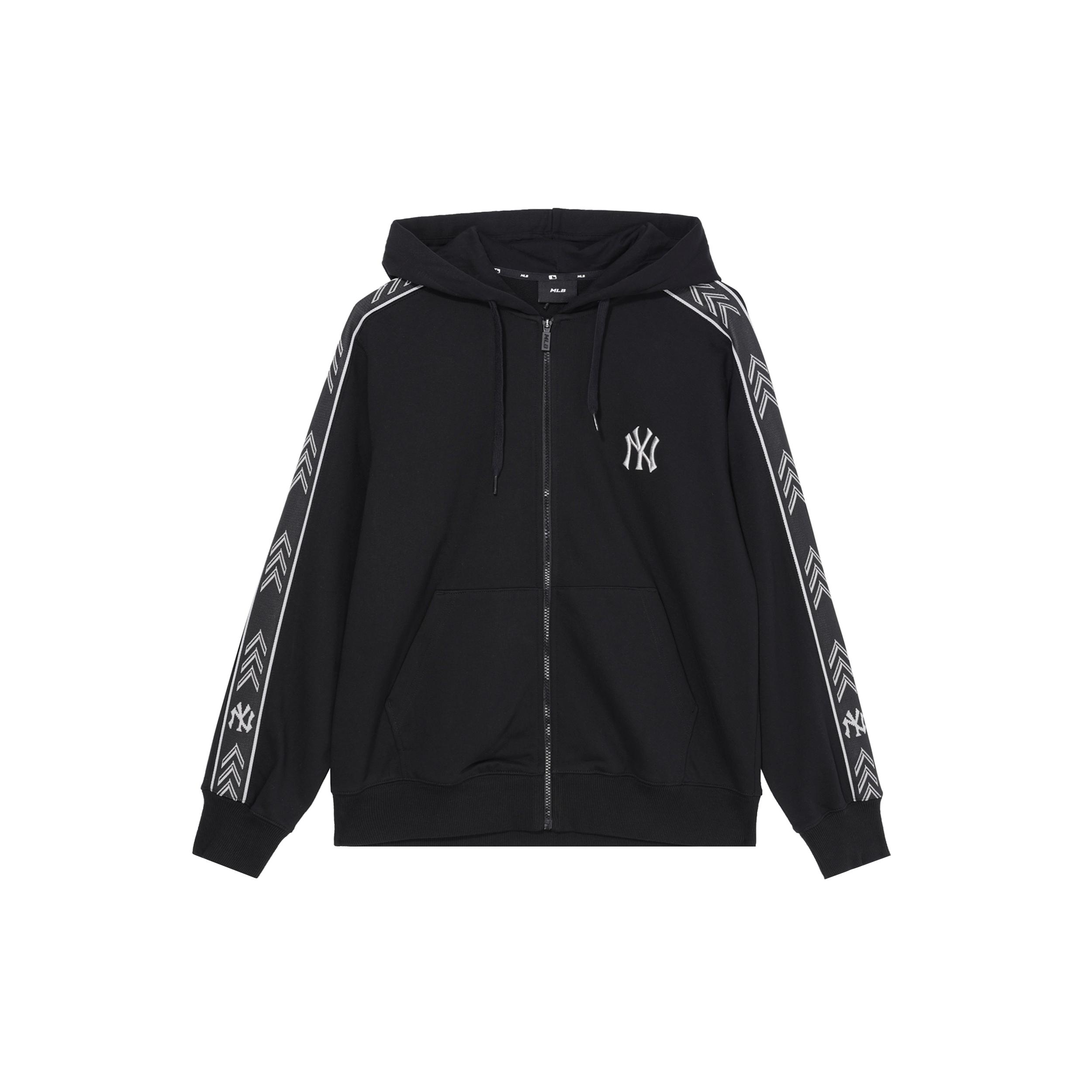 MLB New York Yankees Sweatshirts Men s Black Hooded Moderate Cardigan 3ATRS0114-50BKS XL