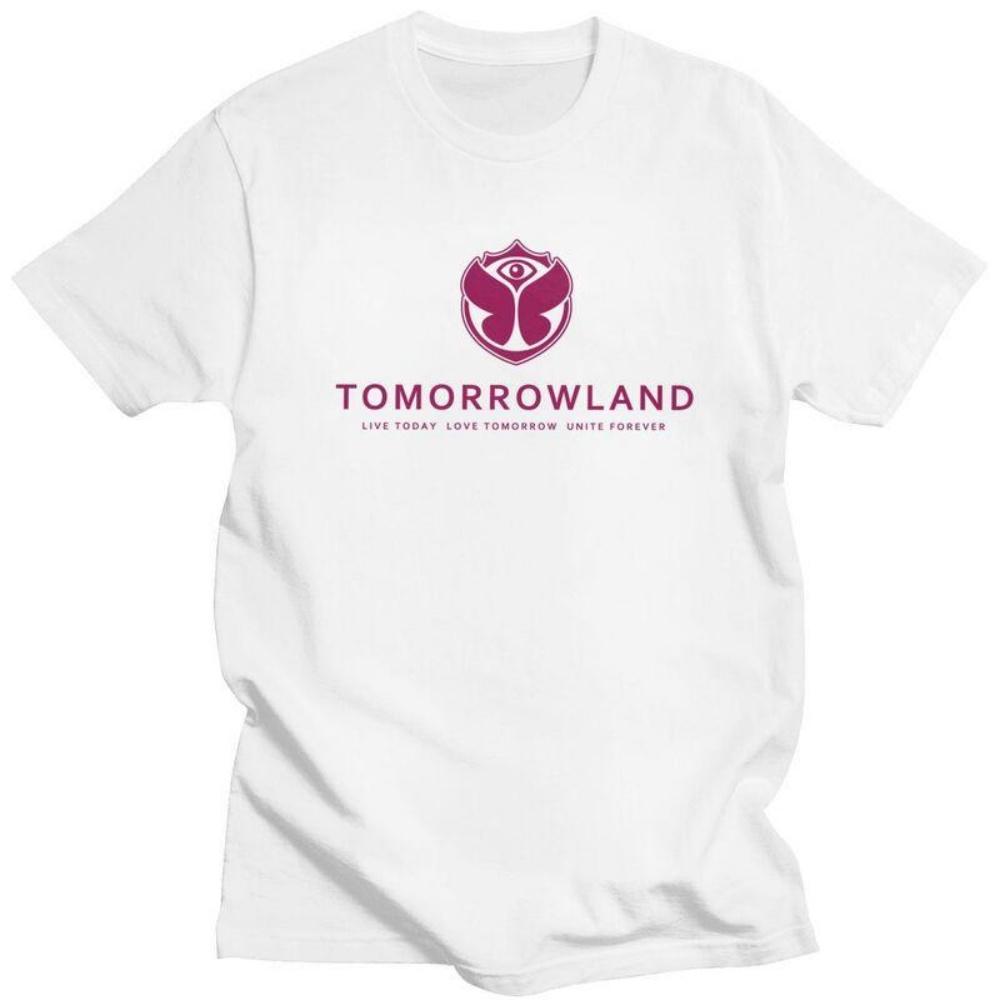 

Мужская футболка Tomorrowland на заказ, с коротким рукавом, крутая бельгийская футболка для электронной танцевальной музыки, свободного кроя, 100% хлопок, футболка, подарок S чёрный
