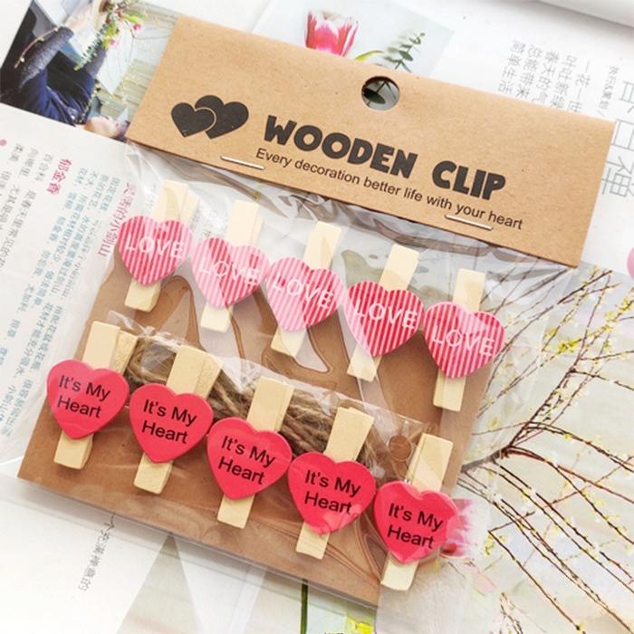 Cartoon Home Love Valentine's Day Photos Mini Flower Shop Card Notes Small Clip