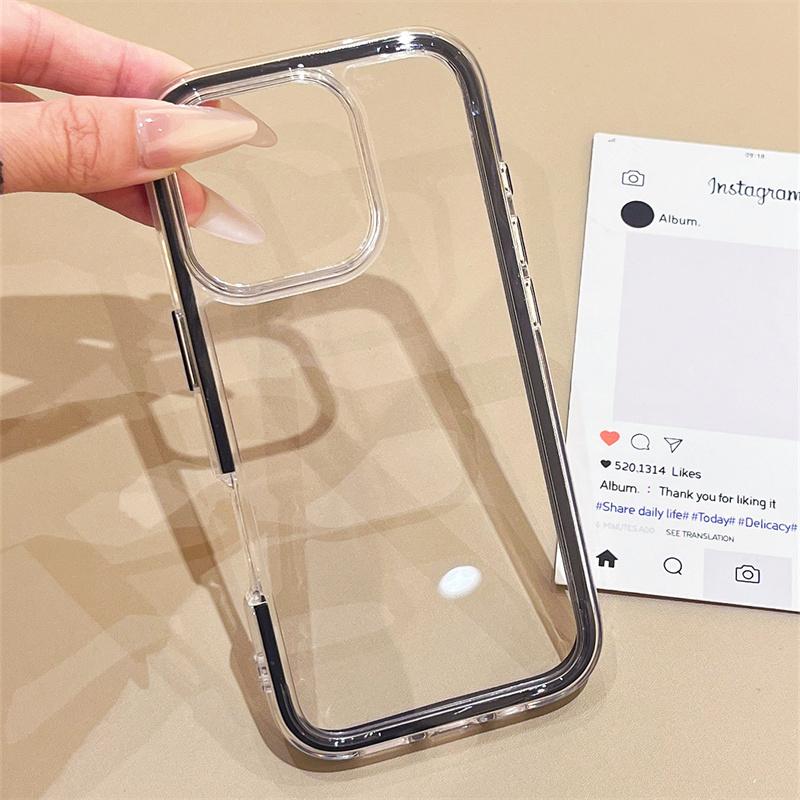 Luxury Transparent Candy Phone Case For iPhone 11 12 13 14 15 16 17 Pro Max Plus Air Clear Shockproof Bumper Back Cases Cover