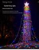 LED Five-Pointed Star Christmas Tree Outdoor Waterfall Lights - Flowing Water Hanging Gardens & Courtyards Decor