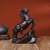 Ebony Wood Carved Horse Ornament Wealth Lucky Zodiac Horse Decor for Home/Office Desk Chinese Feng Shui Craft Gift