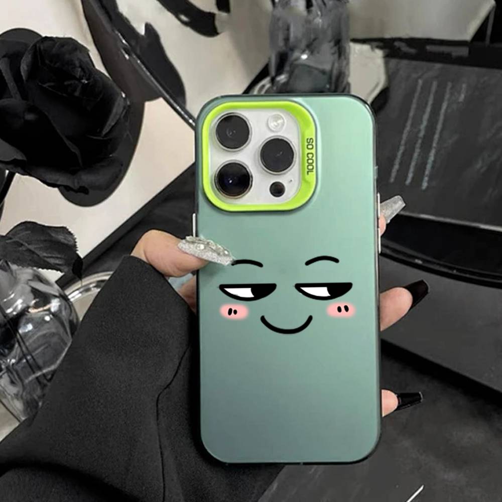Kawaii Emoji  Phone Case For IPhone 16 17 15 14 12 13 Pro Max white Color Shockproof Cover