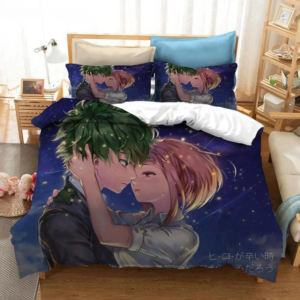 Anime My Hero Academia Bedding Set Boys Girls Twin Queen Size Duvet Cover Pillowcase Bed Kids Adult Fashion Homes Textileextile