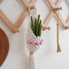 Cotton Weave Wall Pocket Wall Hanging Basket, Apartment Decorative Basket for Flower Display Plant and Home Organization