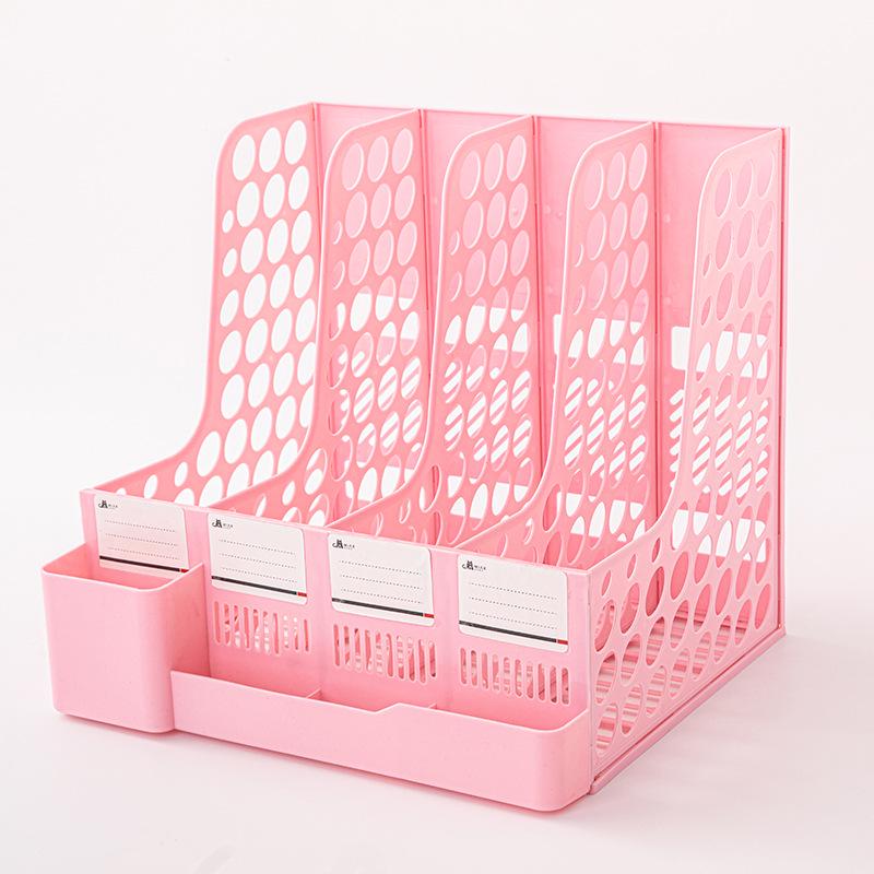 Четырехканальный вертикальный настольный файловый органайзер — большая вместимость, толстая колонна для хранения