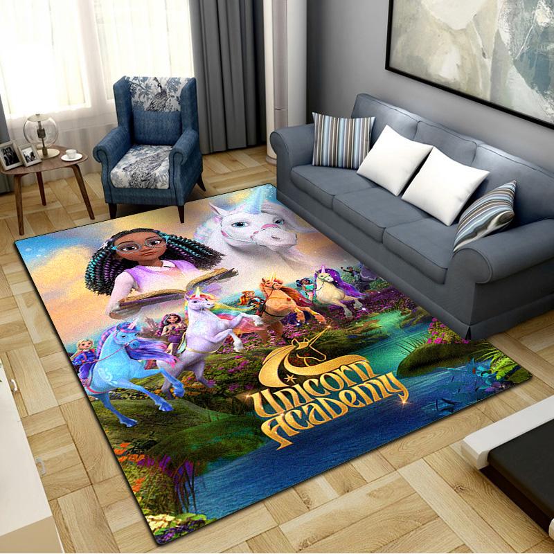 Unicorn Academy Carpet Rug for Living Room Bedroom Home Sofa Decoration,Kids Play Non-slip Floor Mat