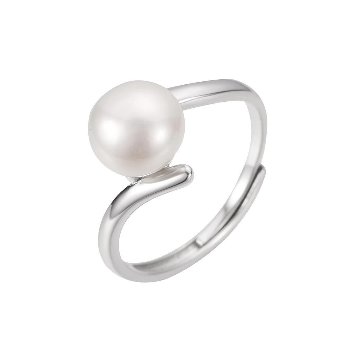 

Кольцо с жемчугом из стерлингового серебра S925, женское, модное, легкое, роскошное, чувственное, в женском стиле, с натуральным жемчугом opening adjustable