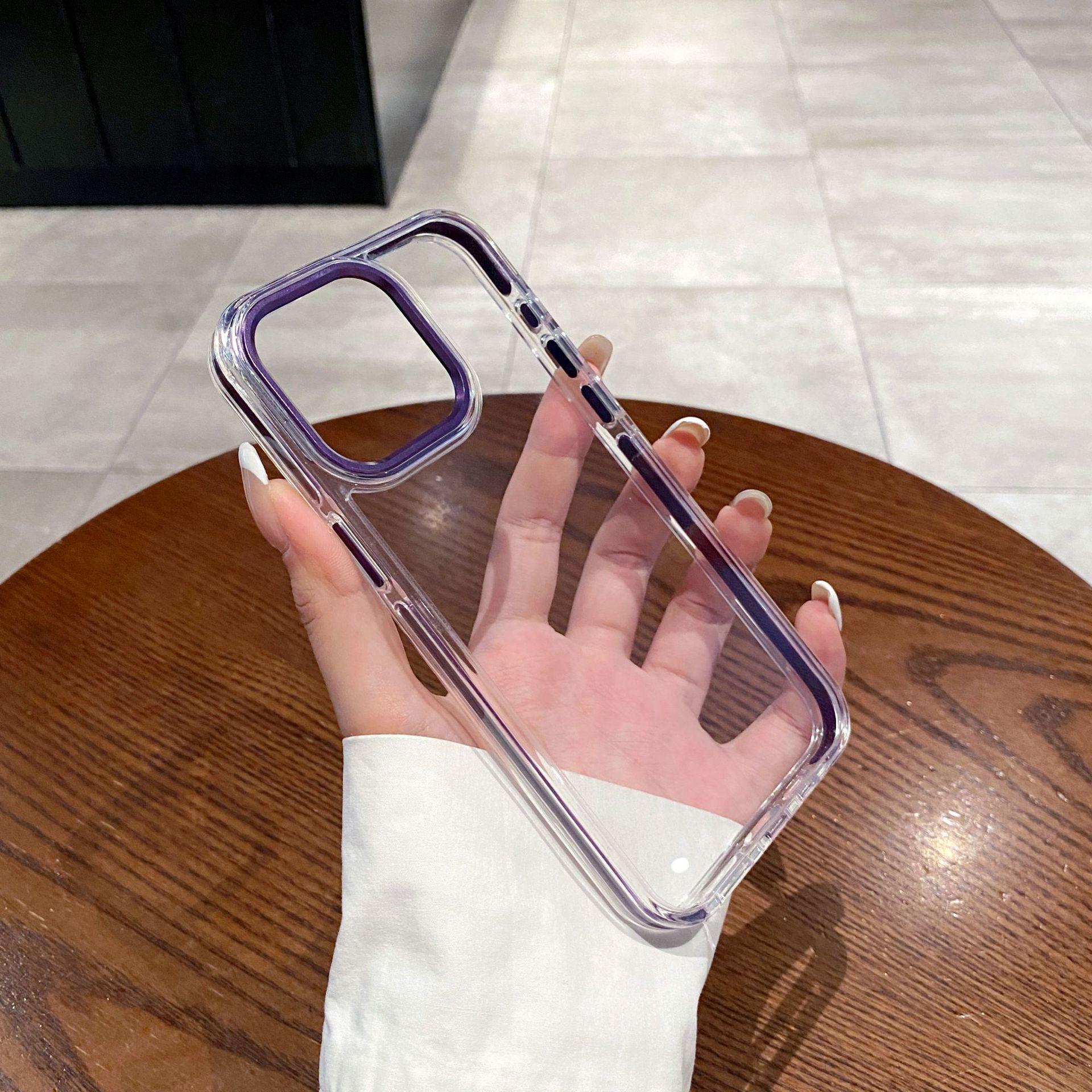 

Anti Slip Colored Edge Airbag Anti Drop for IPhone 15 Magnetic Phone Case for Apple 14promax Metal Lens Ring For Apple 12Promax