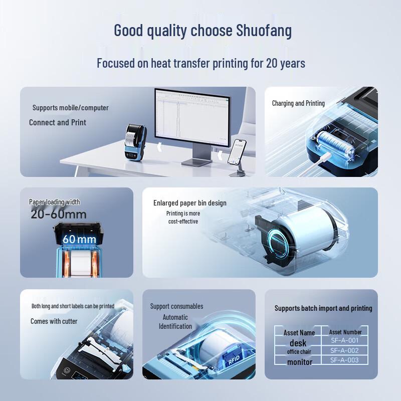 Supvan MP50 Series Portable Label Printer & Tapes CN plug (adapter included)