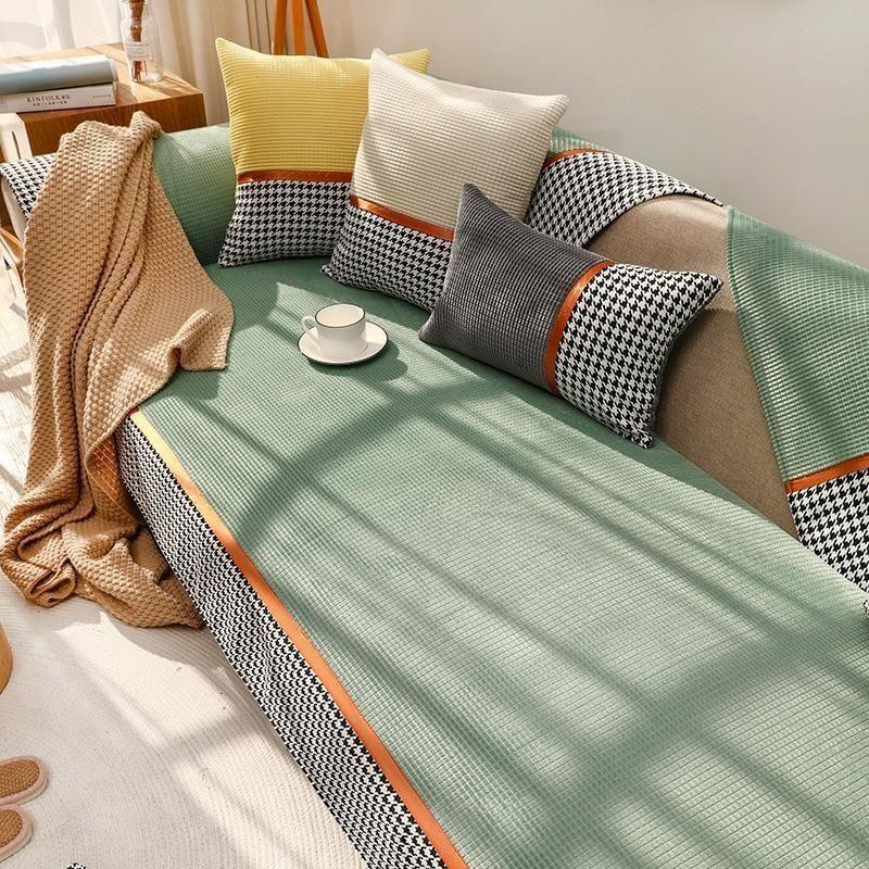 Sofa Cushion Four Seasons Universal Light Luxury High-End Solid Wood Seat Cushion Nordic Simple Modern Non-Slip Leather Sofa Cover Towel