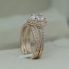 AAA Zircon Stone Micro Paved Bridal Ring Sets Romantic Rose Gold Color Engagement Rings Wholesale Lots&Bulk Midi Rings
