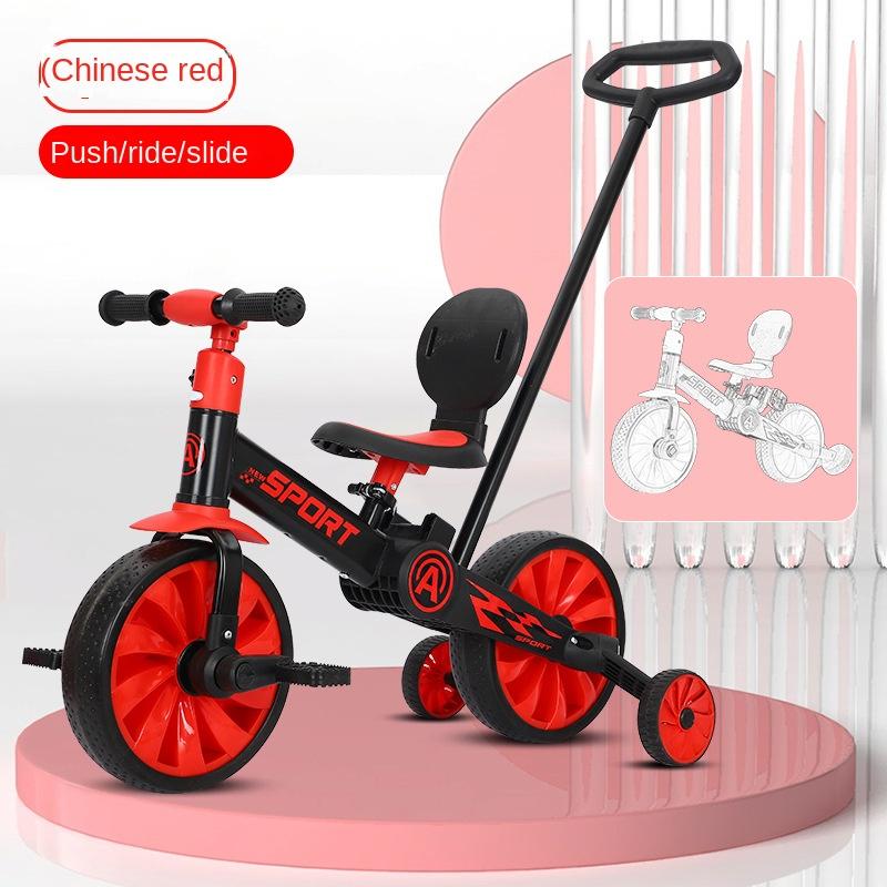 

Детский беговел, трехколесный велосипед, педальный велосипед, ходунки для мальчиков и девочек 2-3-6 лет, сокровище, велосипед «три в одном» с ручкой для толкания